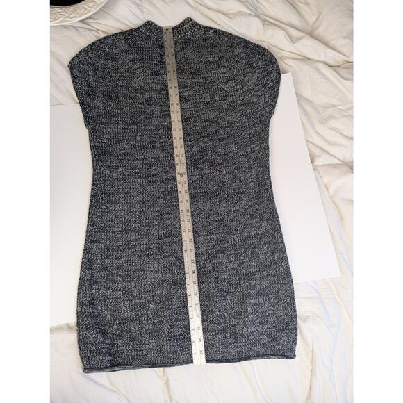 Athleta Wool Pinewood Black Marl Med Sweater Long Vest Dress Tunic M - Picture 7 of 8